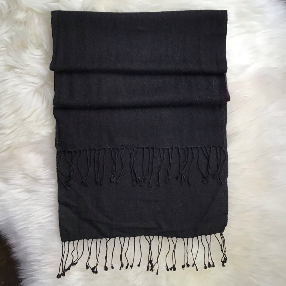 Bindya Wool & Silk Blend Delicately Fringed Scarf